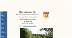 Desktop Screenshot of hahnenbacherhof.de